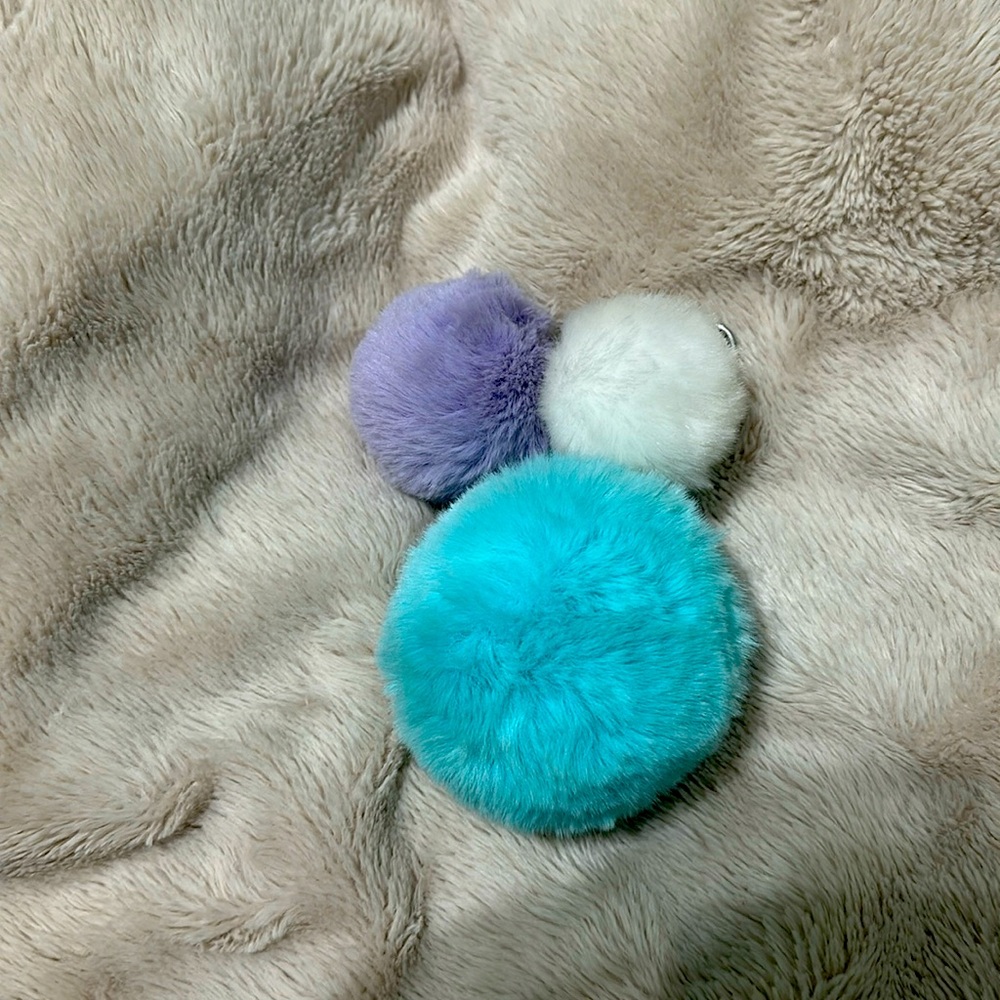 Pom Pom keychain (3 separate ones put into one)